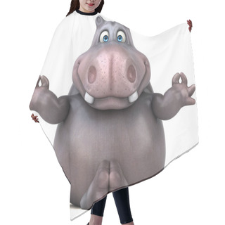 Personality  Funny  Hippo Doing Yoga  Hair Cutting Cape