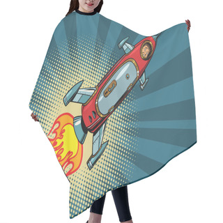 Personality  Vintage Astronaut In A Small Spaceship In Space Hair Cutting Cape