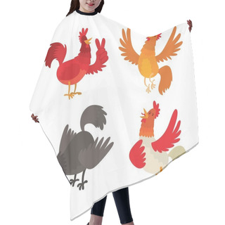 Personality  Cute Cartoon Rooster Vector Illustration Hair Cutting Cape