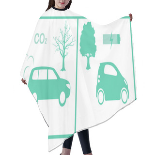 Personality  Ecology Green Energy Car Vs Pollute Car Protection Hair Cutting Cape