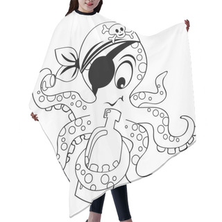 Personality  Cartoon Pirate Octopus With Bottle Hair Cutting Cape