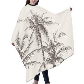 Personality  Palm Trees Foliage, Tree Crown Drawing Hair Cutting Cape