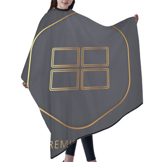 Personality  4 Rectangles Golden Line Premium Logo Or Icon Hair Cutting Cape