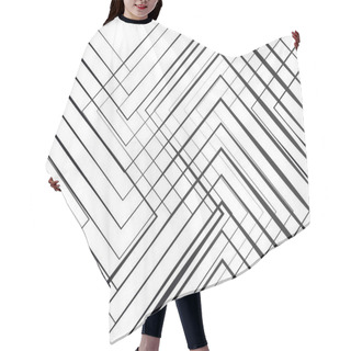 Personality  Geometric Structure, Network, Chaotic Jumble Of Straight, Angular Intersecting Lines. Abstract Random Grid, Mesh. Grayscale, Black And White Texture, Pattern, Background And Backdrop Hair Cutting Cape