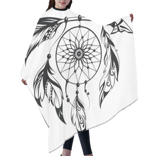 Personality  Hand Drawn Illustration Of Dream Catcher Hair Cutting Cape