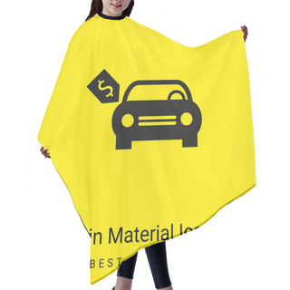 Personality  Brand New Car With Dollar Price Tag Minimal Bright Yellow Material Icon Hair Cutting Cape