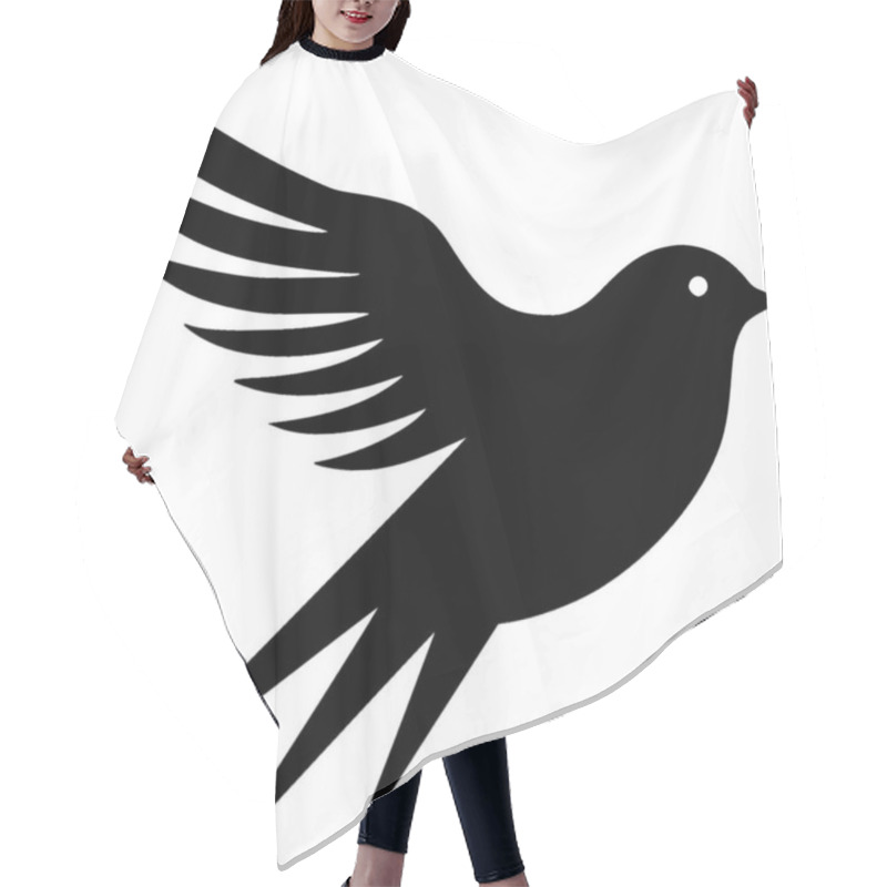 Personality  Birds - Black And White Isolated Icon - Vector Illustration Hair Cutting Cape