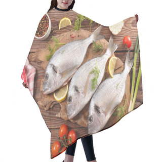 Personality  Raw Fish With Ingredients Hair Cutting Cape