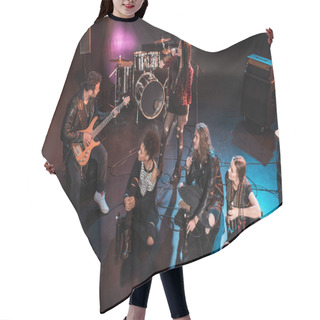 Personality  Rock And Roll Band On Stage Hair Cutting Cape