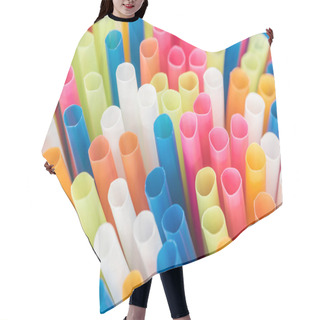 Personality  Close Up Of Colorful And Bright Plastic Straws With Copy Space  Hair Cutting Cape