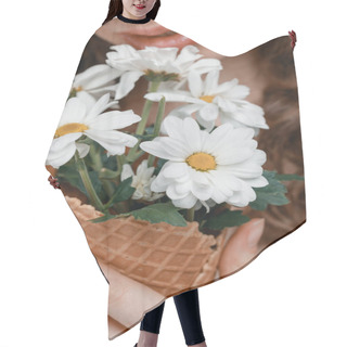 Personality  Flowers In Ice Cream Cone Hair Cutting Cape