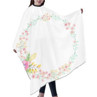 Personality   Hand Drawn Watercolor Flower Wreath Hair Cutting Cape