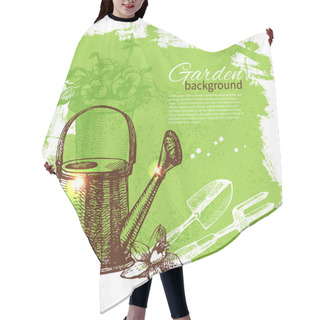 Personality  Vintage Sketch Gardening Background Hair Cutting Cape