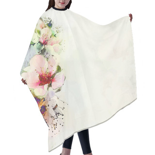 Personality  Greeting Floral Card With Bright Spring Flowers On Haze Background In Pastel Colors Hair Cutting Cape