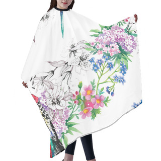 Personality  Birds In Blooming Garden Hair Cutting Cape