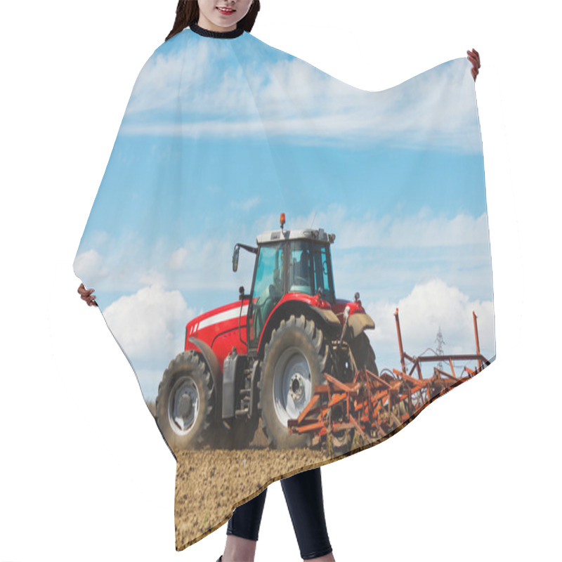 Personality  Tractor and Plow hair cutting cape