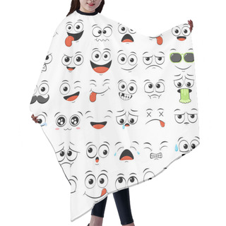 Personality  Set Of Emoticons With Different Mood Hair Cutting Cape