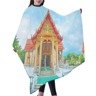 Personality  The Facade Of The Shrine In Wat Chalong, Chalong, Phuket, Thaila Hair Cutting Cape