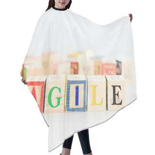 Personality  Agile Lettering On Puzzle Blocks Hair Cutting Cape