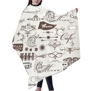 Personality  Collection Of Calligraphic Vintage Headlines And Signatures For Hair Cutting Cape