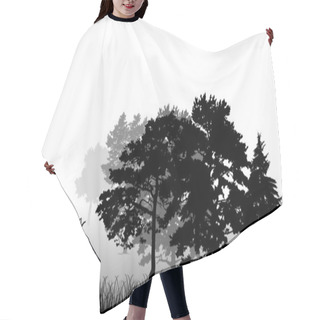 Personality  Trees And Running Deer Silhouette Hair Cutting Cape