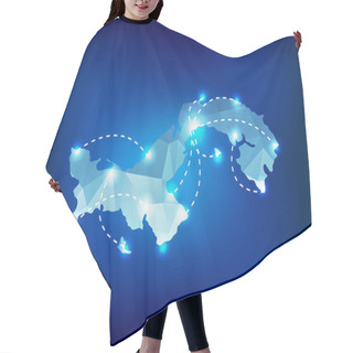 Personality  Panama Country Map Polygonal With Spot Lights Places Hair Cutting Cape