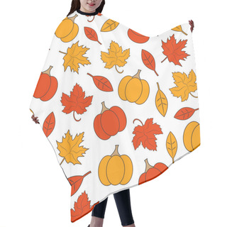 Personality  Autumn Seamless Background. Happy Thanksgiving Day Seamless Pattern With Holiday Objects. Vector Illustration. Hair Cutting Cape