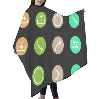 Personality  Arrows In Multicolored Circles And Different Directions Isolated On Black Hair Cutting Cape
