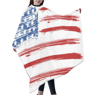 Personality  Grunge USA Flag Hair Cutting Cape