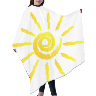 Personality  Vector Illustration Of Sun Hair Cutting Cape