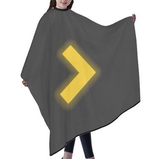 Personality  Arrow Angle Pointing To Right Yellow Glowing Neon Icon Hair Cutting Cape