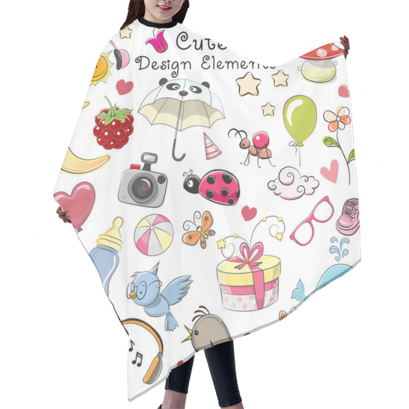 Personality  Cute Design Elements Hair Cutting Cape