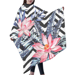 Personality  Lotus Palm Tree And Banana Leaf Hair Cutting Cape