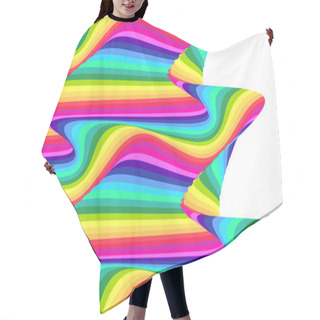 Personality  Psychedelic Colorful Background With Colors Of Rainbow. Abstract Pattern With Stripes Lines. Vector Illustration. Hair Cutting Cape