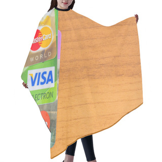 Personality  Credit Cards Visa, Maestro, Mastercard. Hair Cutting Cape
