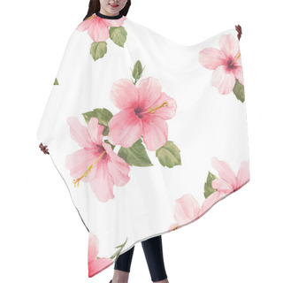 Personality  Watercolor Hibiscus Pattern Hair Cutting Cape