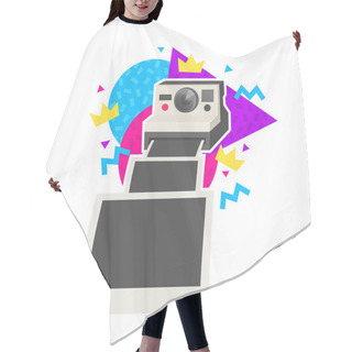 Personality  Retro Camera. 80-90's Style Hair Cutting Cape