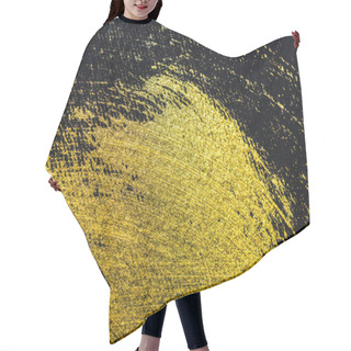 Personality  Yellow Watercolor Brushstrokes With Copy Space On Black Paper  Hair Cutting Cape