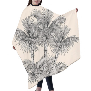 Personality  Sketch Of Palm Trees Hair Cutting Cape
