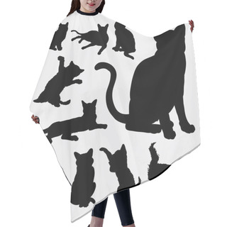 Personality  Cat Action Silhouettes Hair Cutting Cape