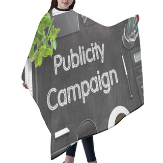 Personality  Black Chalkboard With Publicity Campaign. 3D Rendering. Hair Cutting Cape