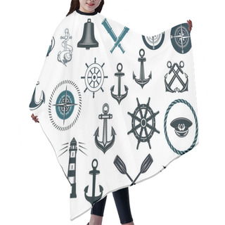 Personality  Set Of Nautical Icons Hair Cutting Cape