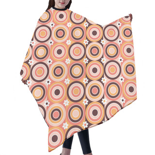 Personality  Retro 60s 70s - Groovy Circles & Flowers - Funky Vintage Boho Tile Pattern Hair Cutting Cape