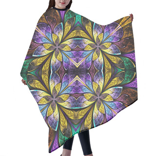 Personality  Symmetrical Pattern In Stained-glass Window Style. Blue, Green A Hair Cutting Cape