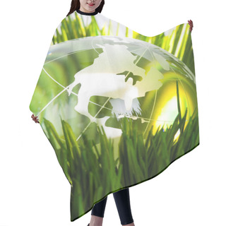 Personality  Globe And Green Grass Hair Cutting Cape