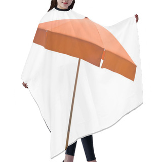Personality  Orange Beach Umbrella Isolated On White Hair Cutting Cape