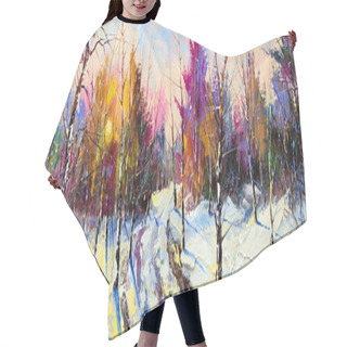 Personality  Sunset In Winter Wood Hair Cutting Cape