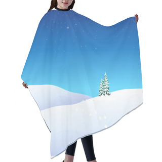Personality  Fir Trees Over Snow Landscape Hair Cutting Cape