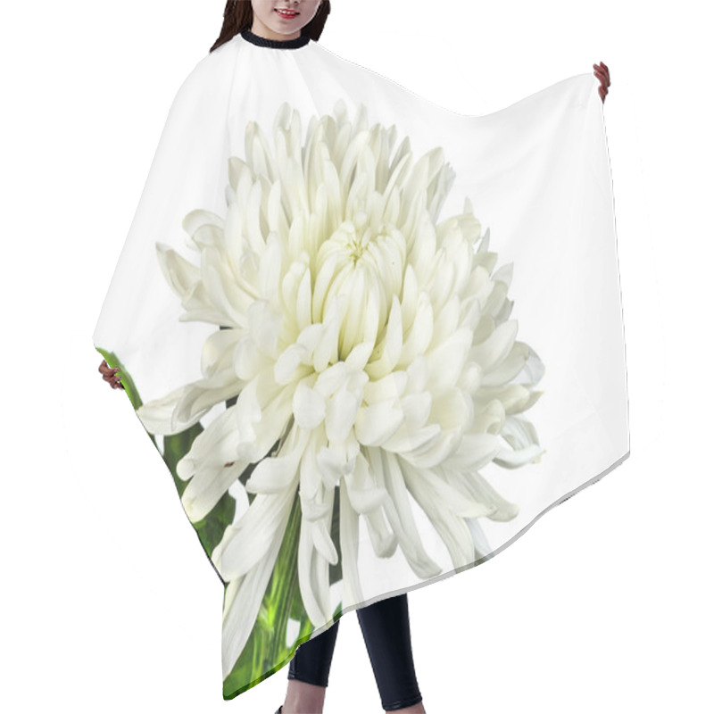 Personality  White Chrysanthemum Flower Hair Cutting Cape