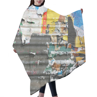Personality  Old Torn Posters Hair Cutting Cape